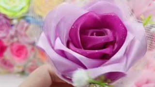 Satin Ribbon Flower Making  How to make Satin Ribbon Rose Flowers 🌺🌺 DIY HOME [upl. by Monie]