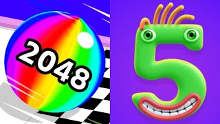 Ball Run 2048 vs Number Blocks  Double Gameplay All Levels Androidiosep 625 [upl. by Jorey]