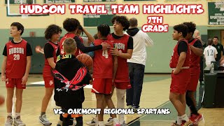 Hudson Travel Basketball 7th Grade Highlights Vs Oakmont Regional Spartans [upl. by Anelehs212]