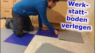 Werkstattboden Easyfloor verlegen  PVCFliesen mit Laminat kombinieren [upl. by Torbert957]