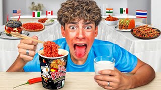 Eating the SPICIEST Foods from Around the World [upl. by Pitt]