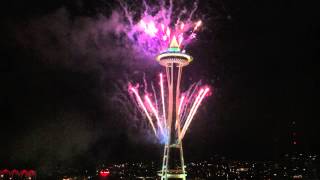 Seattle New Years 2013 Fireworks w music Jan 1 2013 [upl. by Haggi]