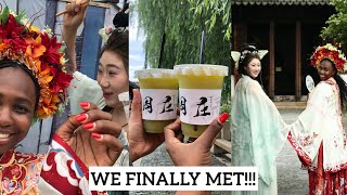 Black girl finally meets Chinese best friend in China Suzhou Vlog Zhouzhuang water town🇨🇳 [upl. by Akirdnwahs457]