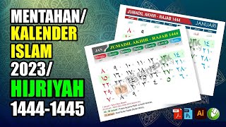 Mentahan Kalender Islam 14441445 Hijriyah  2023 M Lengkap Jadwal Puasa Sunnah CDRAIPSDPNG [upl. by Katharyn]