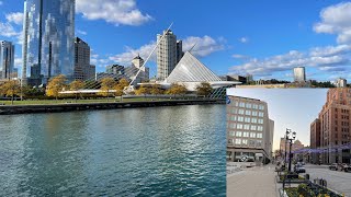 Walking downtown Milwaukee amp lakefront during sunset [upl. by Cofsky882]