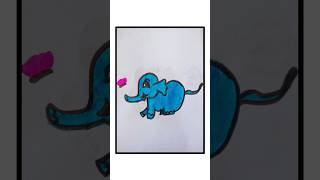 easy kids drawing viralart ytnew cartoontrending kidsvideoelephant ekmotahathi hathiraja [upl. by Mirielle]