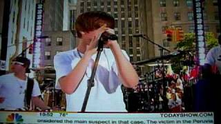 Justin Bieber singing quotNever Say Neverquot live on Today Show [upl. by Mcconaghy]