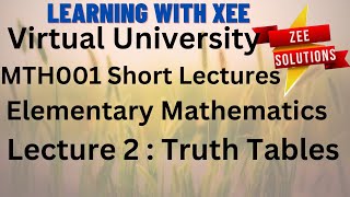 MTH001 Elementary Mathematics Short lectures of Lecture 2 Virtual University of Pakistan [upl. by Biddie956]