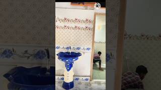 How do wash basin design and bathroom tiles fitting design bathroom shortvideo [upl. by Ecinahs]