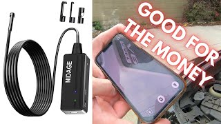 NIDAGE ENDOSCOPE REVIEW 55mm 2MP WiFi Borescope HD Semi Rigid Snake Camera for iPhone Android [upl. by Aivatal]