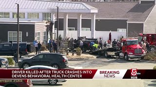 Driver dies after truck crashes into medical center [upl. by Melisa642]