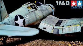 SCALE MODEL 148  FULL BUILD  F4U CORSAIR  TAMAIYA  AIRCRAFT MODEL 148  MAQUETTE AVION 148 [upl. by Fesuoy23]