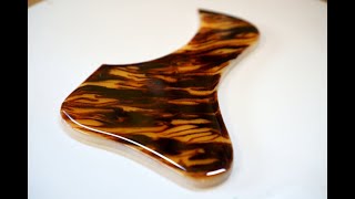 How to make your own Epoxy resin Pickguard エポキシ樹脂ピックガードの作り方 [upl. by Chubb]