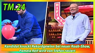 Kandidat knackt Rekordgewinn bei neuer Raab Show Pamela Reif wird von Stefan rasiert [upl. by Gamber]