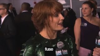 Florence Welch on Grammy Red Carpet  Grammy Awards 2013 [upl. by Moyna]