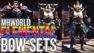 BEST Elemental Bow Mixed Sets for MH World 4K [upl. by Armand]