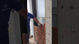 Red brick single brick wall laying proces [upl. by Moreland341]