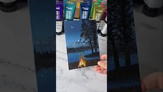 Campfire night sky  acrylic painting idea for beginners ✨️ [upl. by Cherin988]