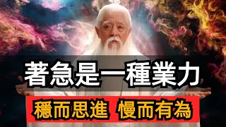 著急就是業力，很多因果都來源於此。著急就是你沒明白人生真相：穩而思進，慢而有為。分享10個減少著急業力發生的方法。 [upl. by Leuqer]