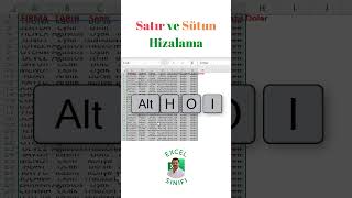 MS EXCEL Satır ve sütun hizalama [upl. by Selfridge]