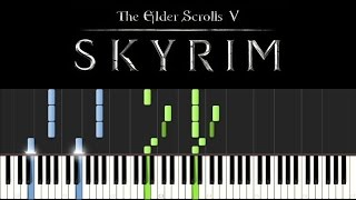 Skyrim Piano Tutorial  sheets  Main theme Dragonborn [upl. by Nolram626]