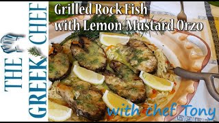 Grilled Rockfish with lemon and mustard Orzo [upl. by Narag]