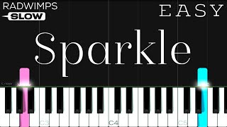 Kimi no Na wa Your Name  Sparkle  EASY Piano Tutorial [upl. by Anayk]