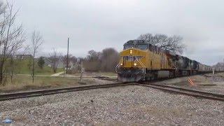 Norfolk Southern Grain Train at Bloomington IL  Dec 15 2015 [upl. by Aiekat]