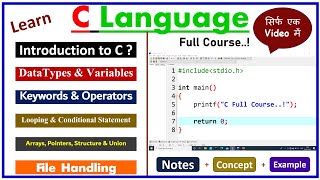 C Programming Full Course Hindi  Learn Coding [upl. by Wendy]