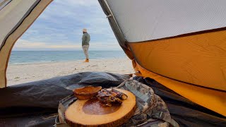 Cooking Beef amp Cheese on the Beach  Easy Campfire Recipe [upl. by Gnuy874]