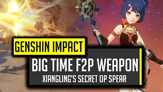 Best F2P Weapon For Xiangling BIG DAMAGE Craftable  Genshin Impact [upl. by Misak]