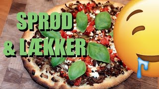 Sprød pizza med oksekød amp feta m hjemmelavet dej  Middelhavspizza  Opskrift  203 [upl. by Nwavahs400]