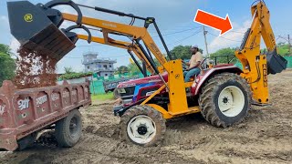 Mahindra Arjun NOVO 605 Backhoe Loader Attachment  JCB 3dx इतनी सस्ती JCB मशीन  JCB on Tractor [upl. by Christoforo]