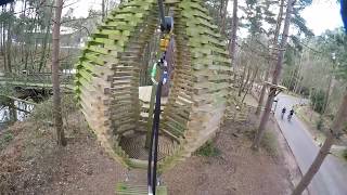 Center Parcs Sherwood Forest 2020 Aerial Adventure zip wires complete track [upl. by Granger]