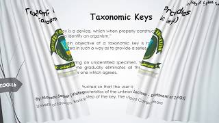 Lecture  22 amp 23 for Semester 6 Topic Taxonomic Keys Ms Madeeha Sagheer [upl. by Stillas]