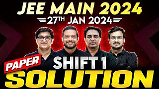 JEE Main 2024 Paper Discussion ATTEMPT 1  27th January  SHIFT 1 [upl. by Nnyl]