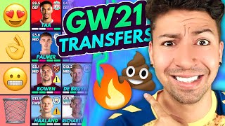 FPL GW21 BEST TRANSFERS  Transfer Tier List for Gameweek 21  Fantasy Premier League 202324 [upl. by Hepsoj657]