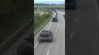 Kampfpanzer auf der A71 autobahn leopard2 straßenmarsch military shorts shortsfeed tank [upl. by Corydon648]