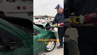 Firefighter Electric Vehicle and Extrication Training Alternative Hood Access Part 4 firefighter [upl. by Atteuqihc605]