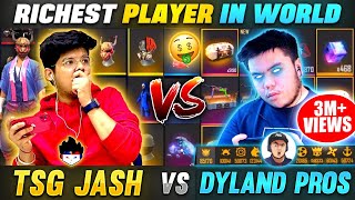 DYLAND PROS Collection😱Vs TSG Jash Collection Funniest Battle  Richest Player In World Free Fire [upl. by Erin]