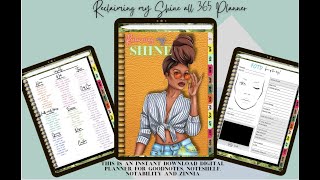 BLACK GIRL DIGITAL PLANNER RECLAIMING MY SHINE 365 PLANNER VERTICAL ONE PAGE STYLE PLANNER [upl. by Llehcsreh]