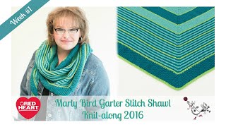 Marly Bird Garter Stitch Shawl Knitalong Week 1 [upl. by Nosyla]