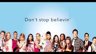 Dont Stop Believing  LYRICS  GLEE [upl. by Ydnec128]