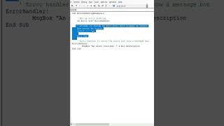 How to Handle Errors in VBA Using On Error Shorts [upl. by Yrot371]