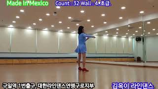 Made In Mexico line dance초급 구일역1번출구육교옆 해원리버파크4층 대한라인댄스연맹 구로지부 김옥이라인댄스 [upl. by Aerdnaxela577]