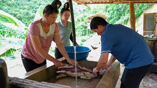 Brothers Family Visits Cooks Goat Meat Lunch for Reception Harvests Giant Ground Bees  Family [upl. by Thgiwd684]