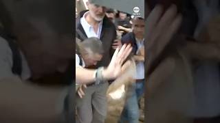 Protesters throw mud at Spain’s King Felipe during visit to floodhit area [upl. by Maegan934]