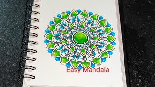 Color Mandala Art For Beginners  EasyMandala59 [upl. by Nala]