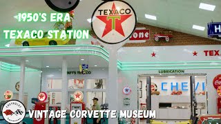 1950s Texaco Station Replica Tour  Vintage Corvettes Museum [upl. by Amber]