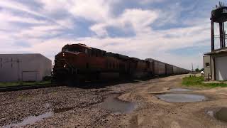 BNSF Autorack Train Enters Rochelle Heading for the Logistics Park in Elwood  Aurora Subdivision [upl. by Suoiluj]